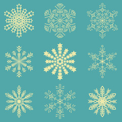 Snowflake winter set. Vector