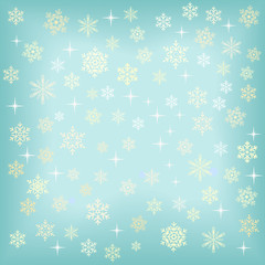 Christmas background with various snowflakes.