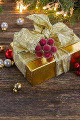 christmas decorations with gift box