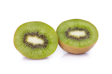 Sliced kiwi fruit isolated on white background