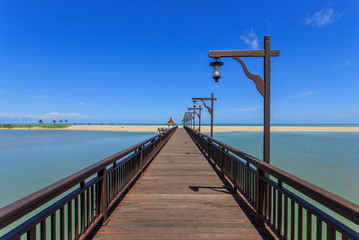 Wood bridge to the sea