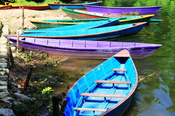 Wooden boats on lake Phewa. Pokhara-Nepal. 0703