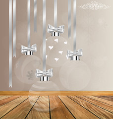 Christmas greeting card with Christmas ball, vector illustration