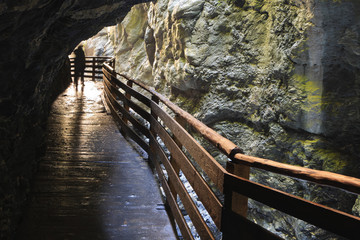 Obraz premium Boardwalk in the Lichtensteinklamm gorge