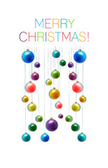 Holiday background with christmas balls