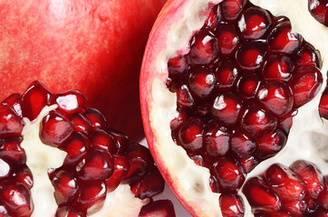 The fresh pomegranate as a background