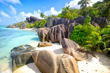 Photo sur Plexiglas Anse Source D'Agent, île de La Digue, Seychelles Anse Source d'Argent beach, La Digue Island, Seyshelles