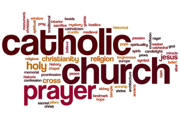 Fototapeta premium Catholic church word cloud
