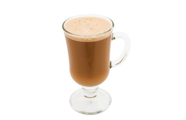 Latte coffee isolated on white