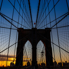 tower of Brooklyn bridge New York city