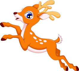 Cute deer cartoon jumping © irwanjos