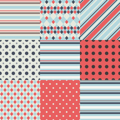 9 Cute different vector seamless patterns (tiling)