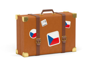 Suitcase with flag of czech republic