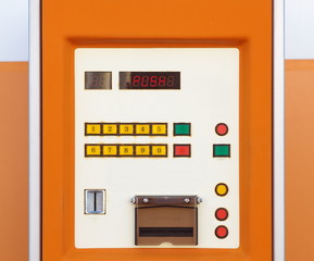 Naklejka premium Close - up Electronic parking ticket machine