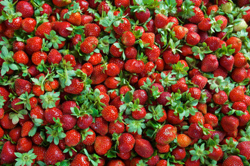 Seamless texture of juicy strawberries