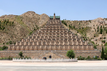 108 Dagobas in Xiakou Mountain, Ningxia province of China