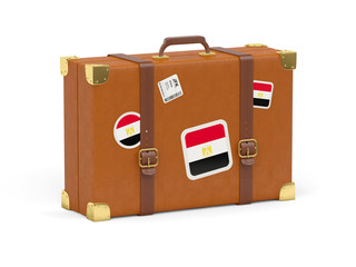 Suitcase with flag of egypt