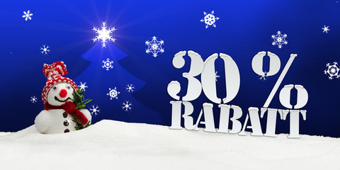 Christmas snowman 30 percent Rabatt Discount