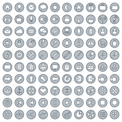 100 icons. Simple line. Icons set made with simple lines