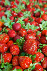 Seamless texture of juicy strawberries