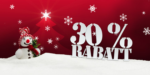 Christmas snowman 30 percent Rabatt Discount