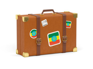 Suitcase with flag of ethiopia