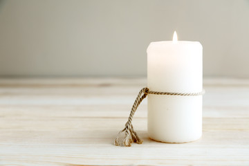 still life of home lighting candles