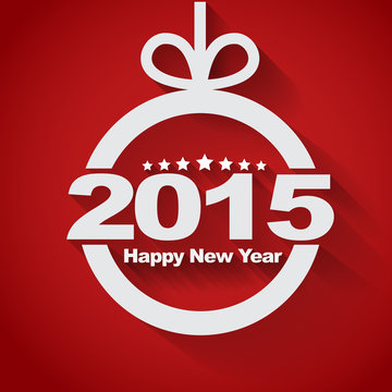 Christmas ball with text inside "Happy New Year 2015"