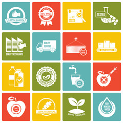 Quality control icons white