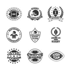 Baseball labels icons set