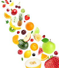 Fresh healthy fruits collection