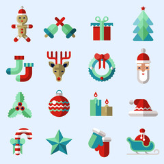 Christmas icons set color