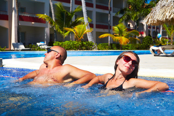 Couple in jacuzzi