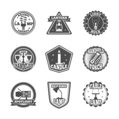 Flashlight and lamps label set