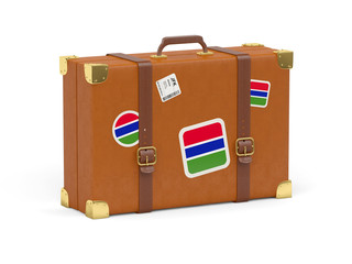 Suitcase with flag of gambia