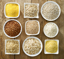 various types of cereal grains