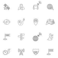 Mobile navigation icons outline