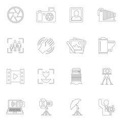 Photography icons outline