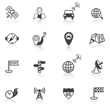 Mobile navigation icons black