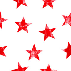Seamless pattern with stars over white background.