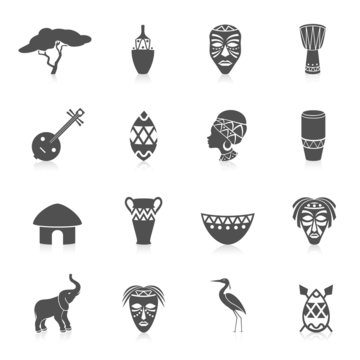 Africa icons set