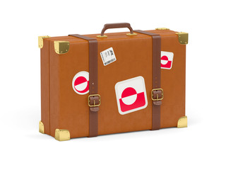Suitcase with flag of greenland