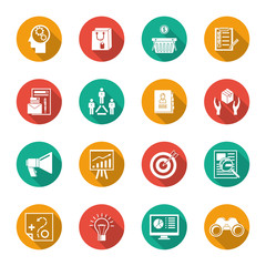 Marketers Flat Icons Set