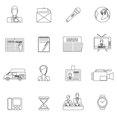 News icons set outline