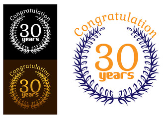 Retro anniversary laurel wreath