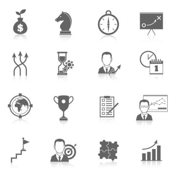 Business strategy planning icons