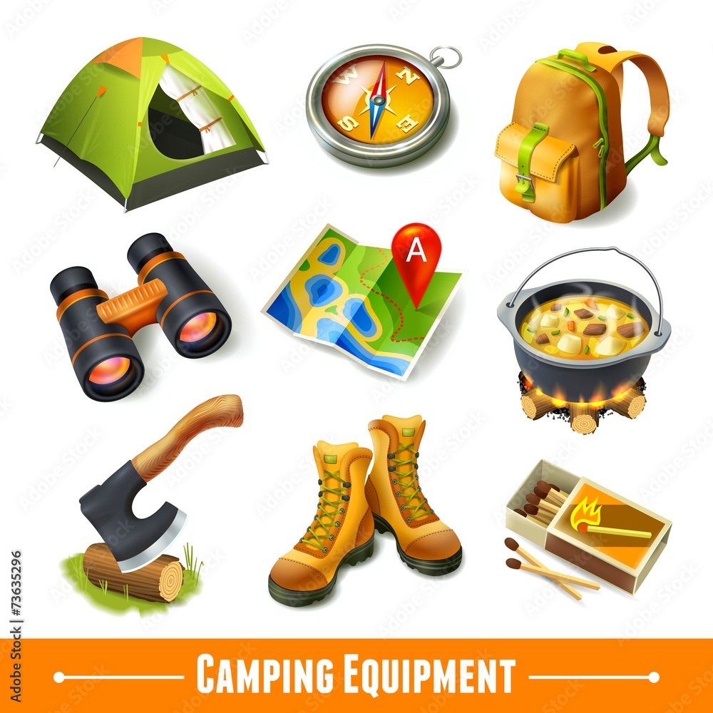 Canvas Prints Camping icons set