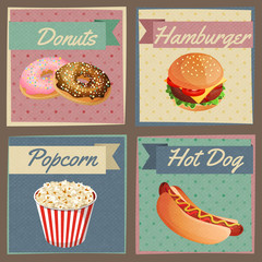 Fast food menu cards