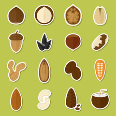 Nuts stickers set