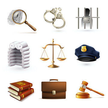 Law Legal Icons Set